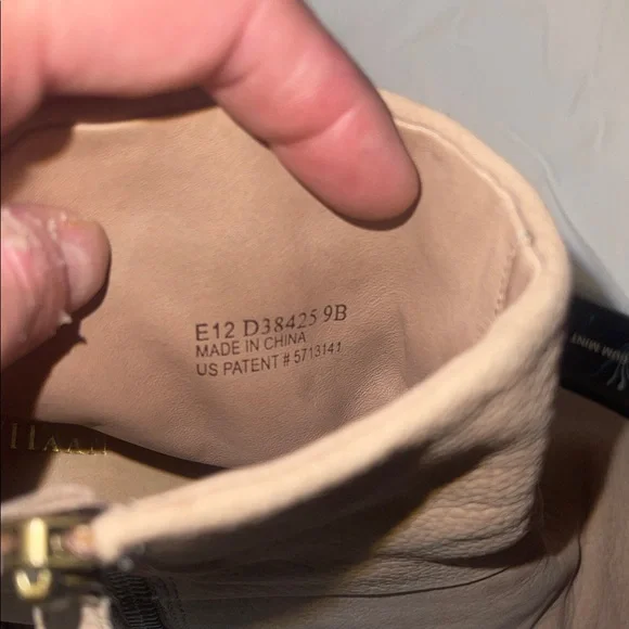 Cole Haan Beige Leather Ankle Booties with Stacked Heel - Picture 10 of 11